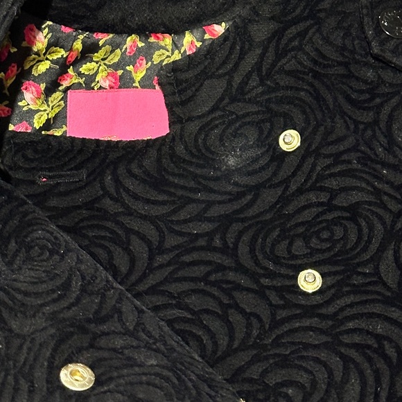 Vintage Y2K Betsey Johnson Double Breasted Black Wool Blend Coat - Picture 13 of 14